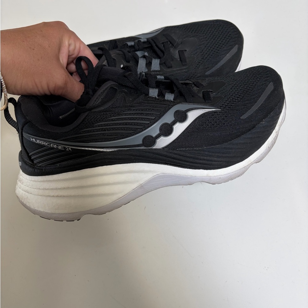 Saucony Black and White Mesh Running Shoes